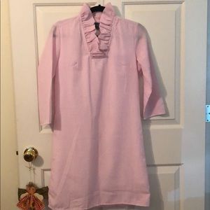 Super cute pink and white seersucker dress